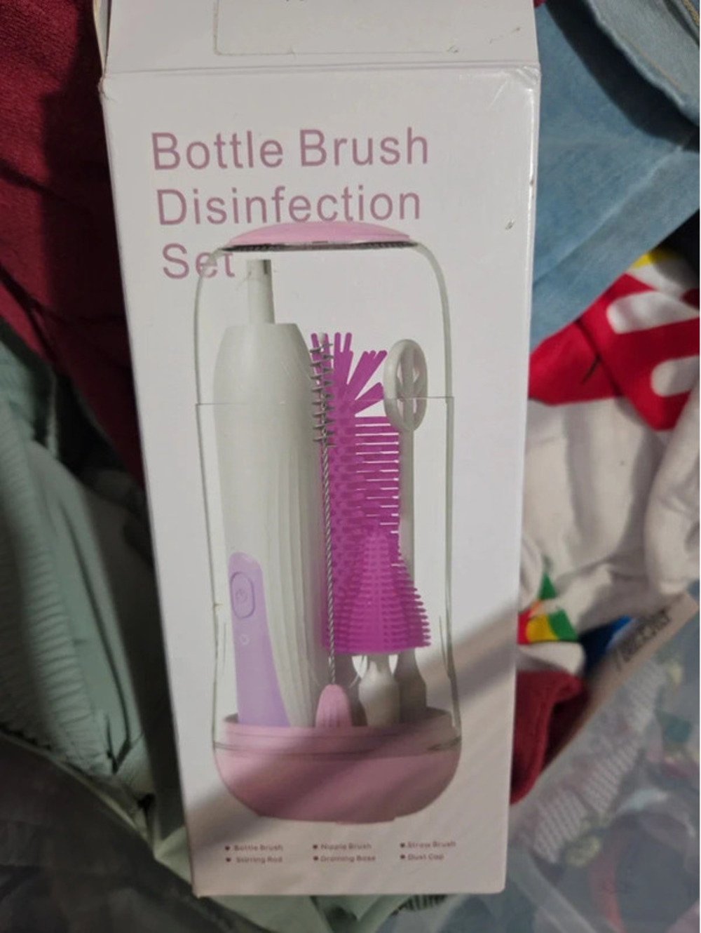 Bottle brush disinfection set